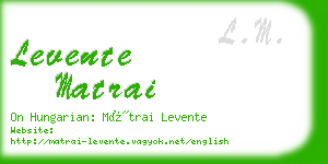 levente matrai business card